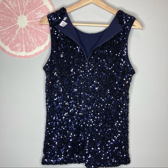 Gap navy sequin tank top size small tall - Picture 6 of 6
